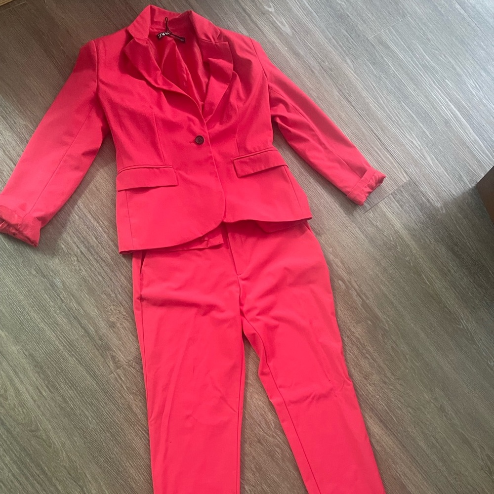 Zara Hot Pink Pants Suit